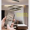 Simple LED square pendant light dining rooms bedrooms living rooms attic Nordic home decor black aluminum lighting fixtures