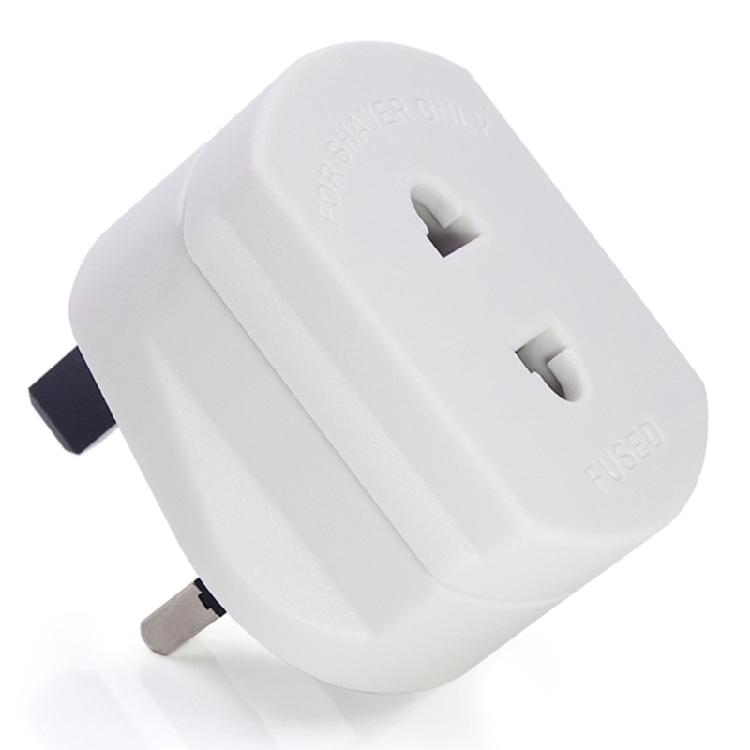 2 Pin to 3 Pin Electric Shaver Adaptor Socket Plug EU to UK Converter - White 1