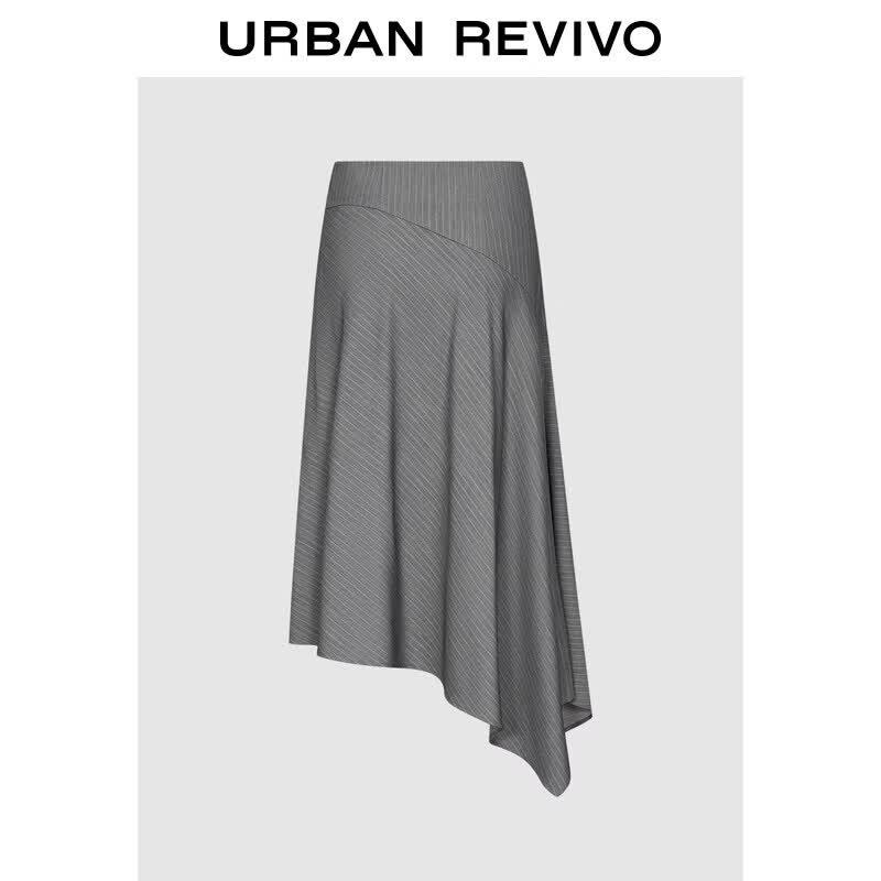 UR Women's Irregular Stripe Midi Skirt