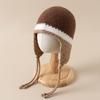 Winter Knitted Earflap Hat for Baby Cute Pompom Toddler Ear Protection Cap Korean Solid Color Kids Boy Girl Beanie Bonnet