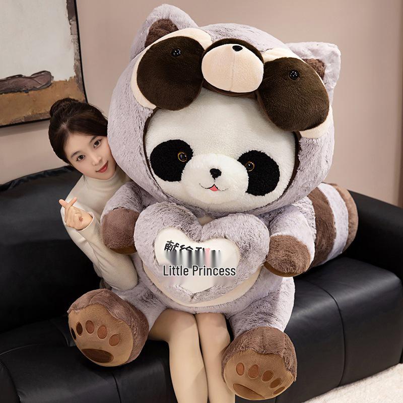 Giant Panda Plush Toy with Heart - Cute, Huggable Bear Doll, Large Pillow Gift