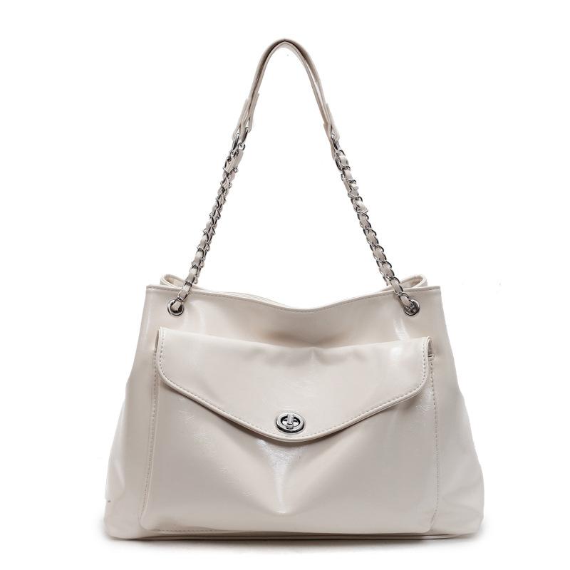 Large-capacity Bag Women's New Casual Versatile Chain Shoulder Messenger Bag Simple Class Commuter Tote Bag
