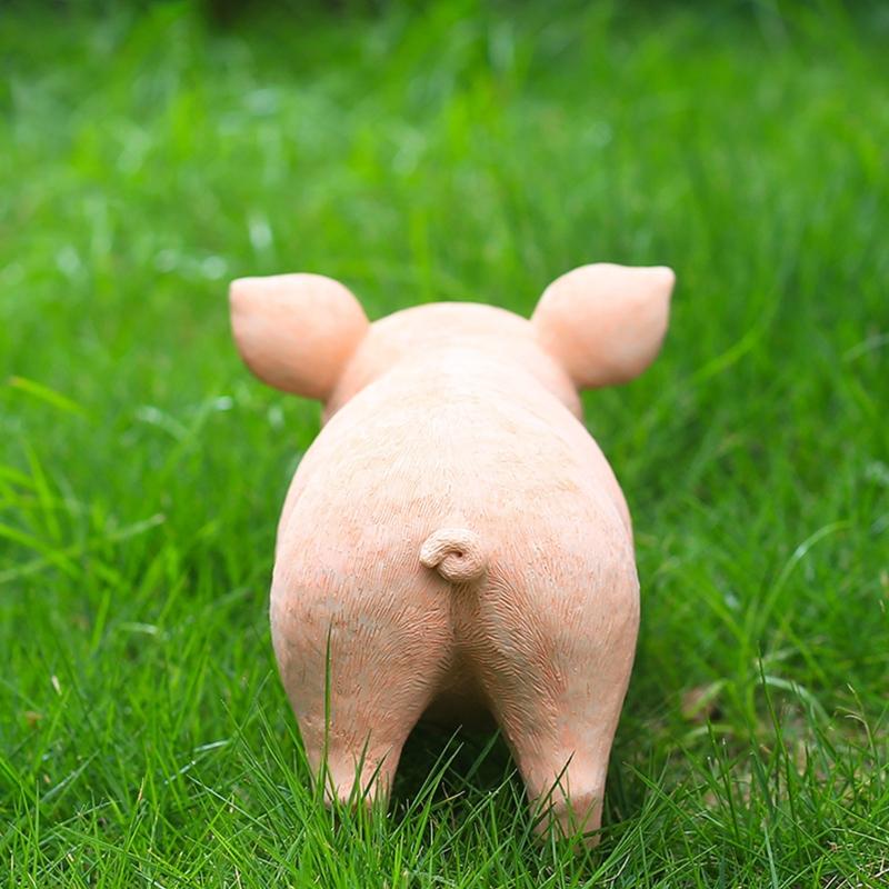 Simulated Animal Pig Figurine Parent-child Farm Toy Plastic Ornament Children's Toy Model Landscape Garden Home Ornament