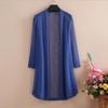 Cardigan Largo de Punto para Mujer Primavera Verano Otoño Color Sólido Cardigans Casuales Sueltos Chaqueta Chal para Señora Ropa de Abrigo