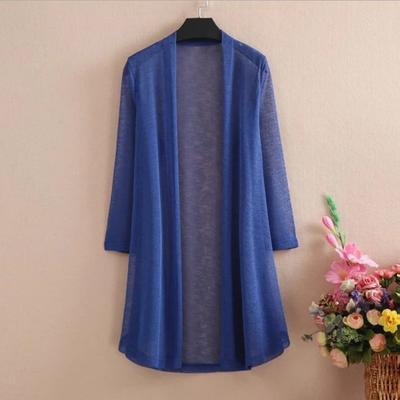 Spring Summer Autumn Women Long Cardigan Solid Color Cardigans Women Casual Loose Coat Jacket Ladies Shawl Outerwear
