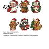 Christmas Tabletop Ornaments 6Pcs Wooden Ornaments, Stable Base Cartoon Animal/Santa Claus/Gingerbread Holiday Decorations Man Decorations, Cute Table