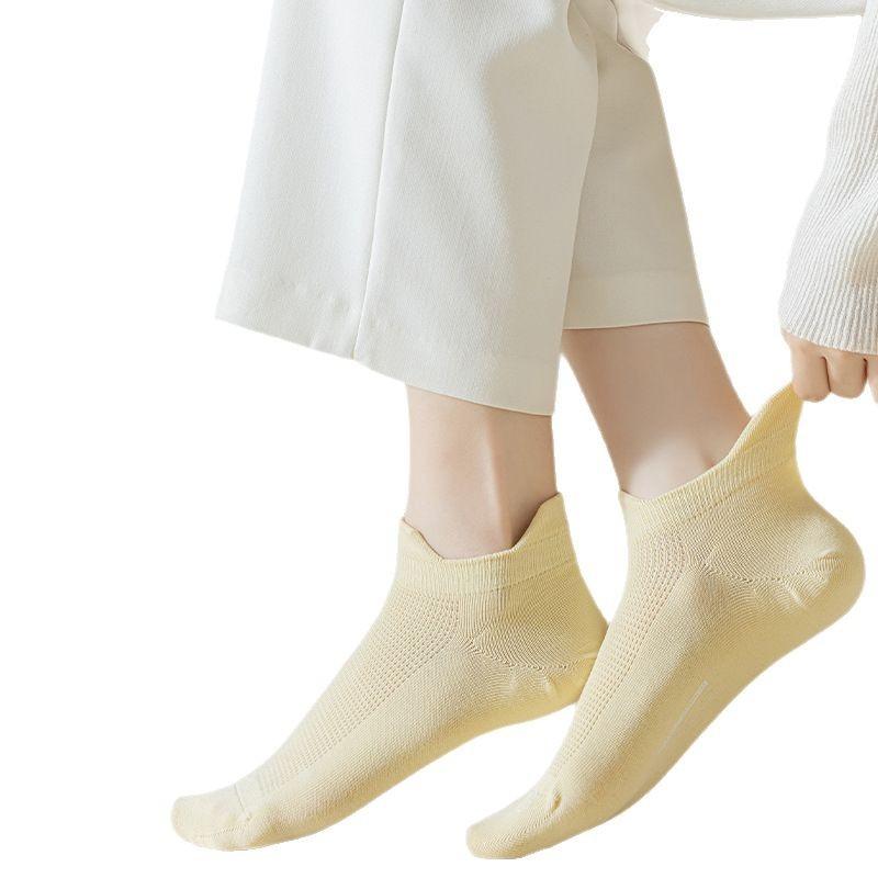 Summer Women's Ear Lift Mesh Women's Socks Solid Color Short Socks Style Breathable Boat Socks Invisible Socks