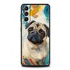 Animal Black Pug close up Phone Case For Samsung Galaxy S25 S24 S23 S22 S20 Ultra S21 FE 5G S10 Plus S10E Soft TPU Cover