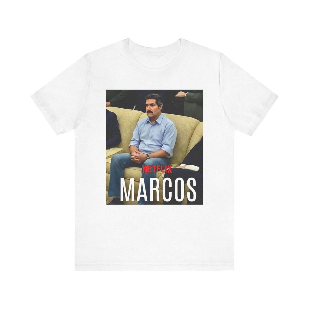 Marcos Inspired Parody T-Shirt, Political Humor Netflix Crossover Tee