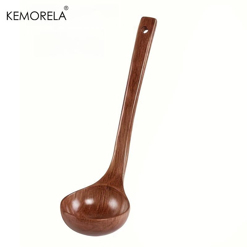 

1/2PCS Wooden Soup Ladle Long Handle Stirring Spoon for Soup Pot Non-Stick Pan Durable Wood Handle Kitchen Cookware Accessories
