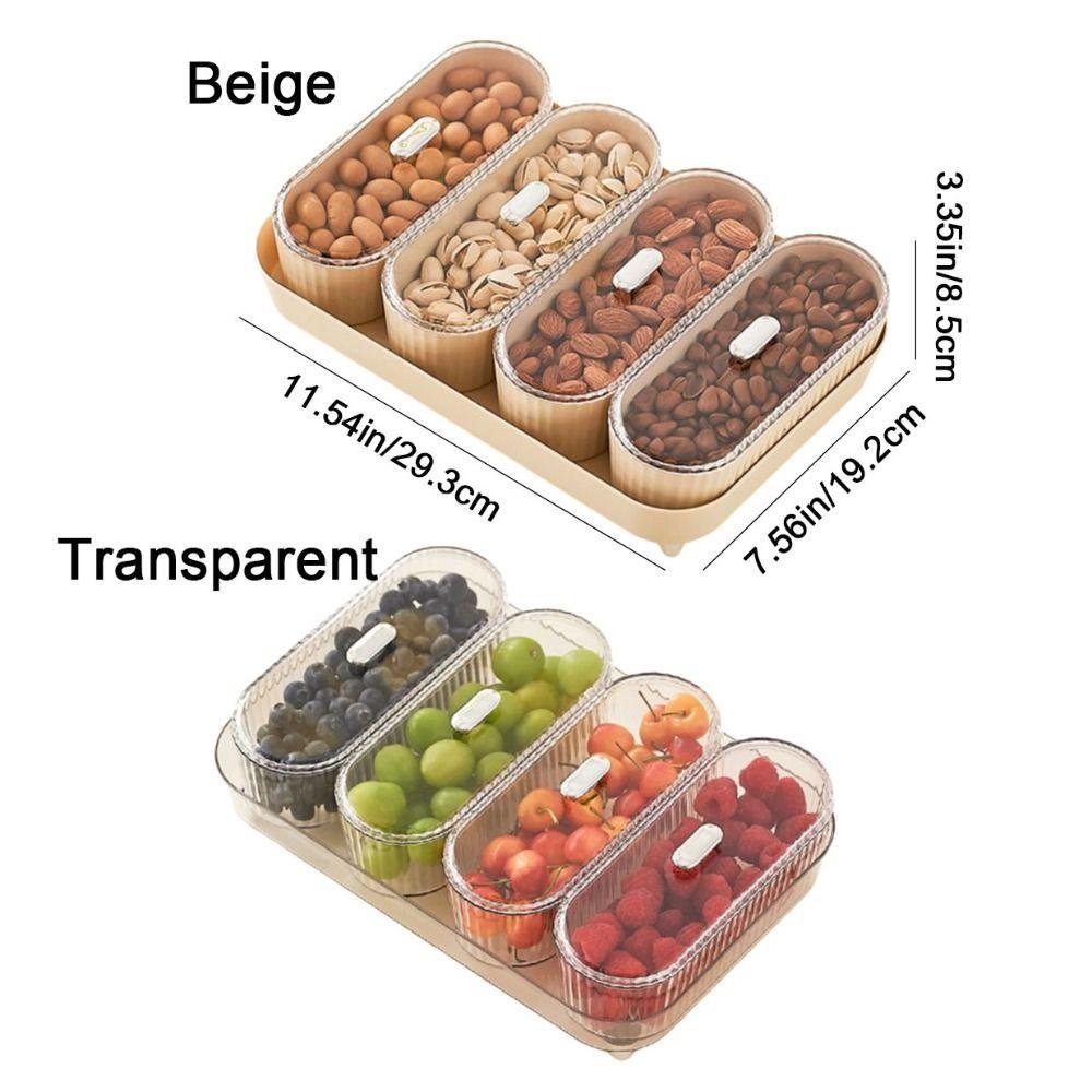 Dustproof Divided Serving Tray Moisture-proof Dessert Container Snack Dry Fruit Tray  Living Room