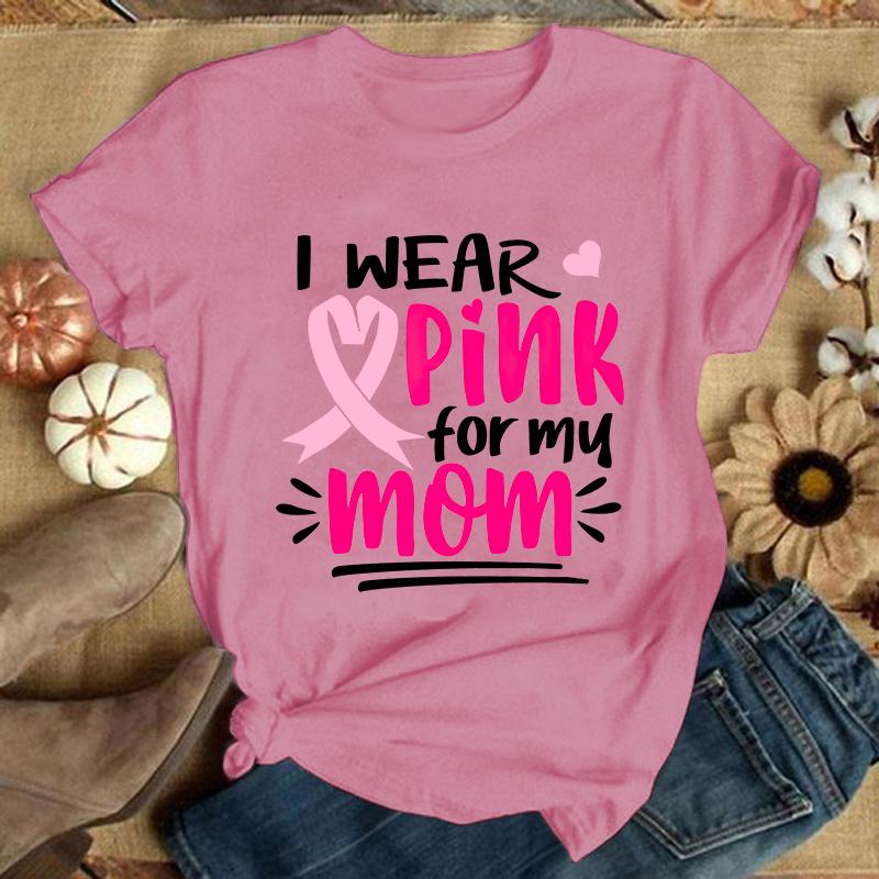 New Breast Cancer Printing T Shirts Fashion Short Sleeve T Shirt Summer Casual Loose T-Shirt