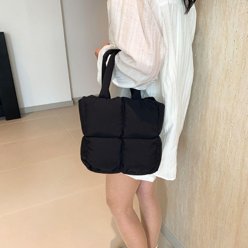 Gepolsterte Cloud-Einkaufstasche aus Nylon, geschwollen, Schultertasche, einfache Weltraum-Baumwollhandtasche für den Alltag