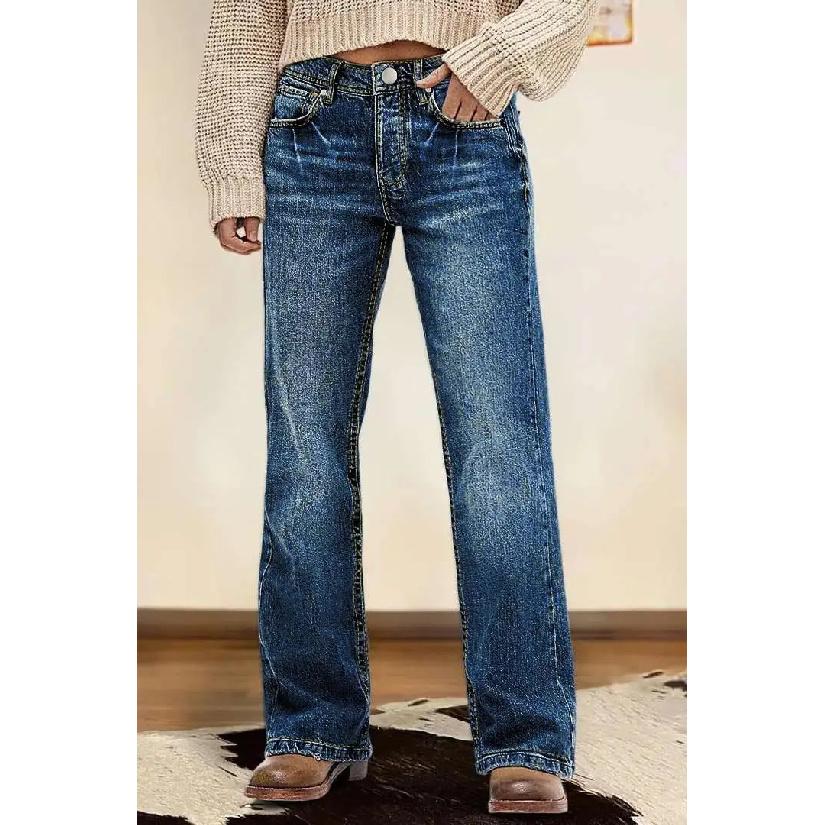 2026 New Vintage High-Waisted Slim Wide-Leg Jeans Loose Fit Commuting Slimming Women s Jeans S