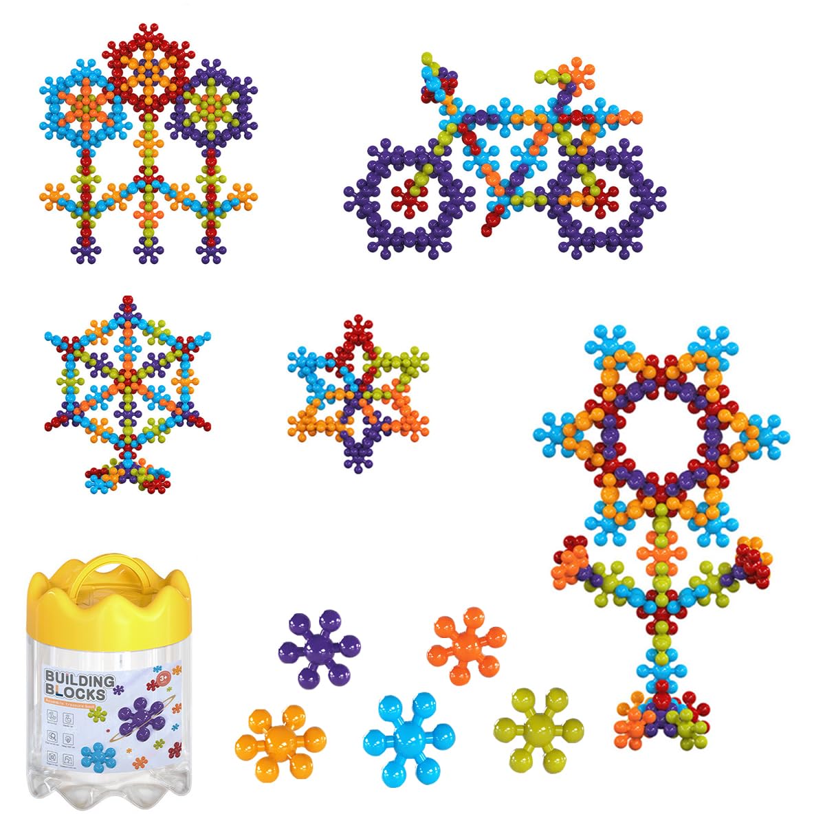 

Набор цветных блоков Gakken New Blocks 220 штук Идеально для творческой строительной игры Игрушки для детей STEM-образование Чехол для хранения в комплекте - - - -