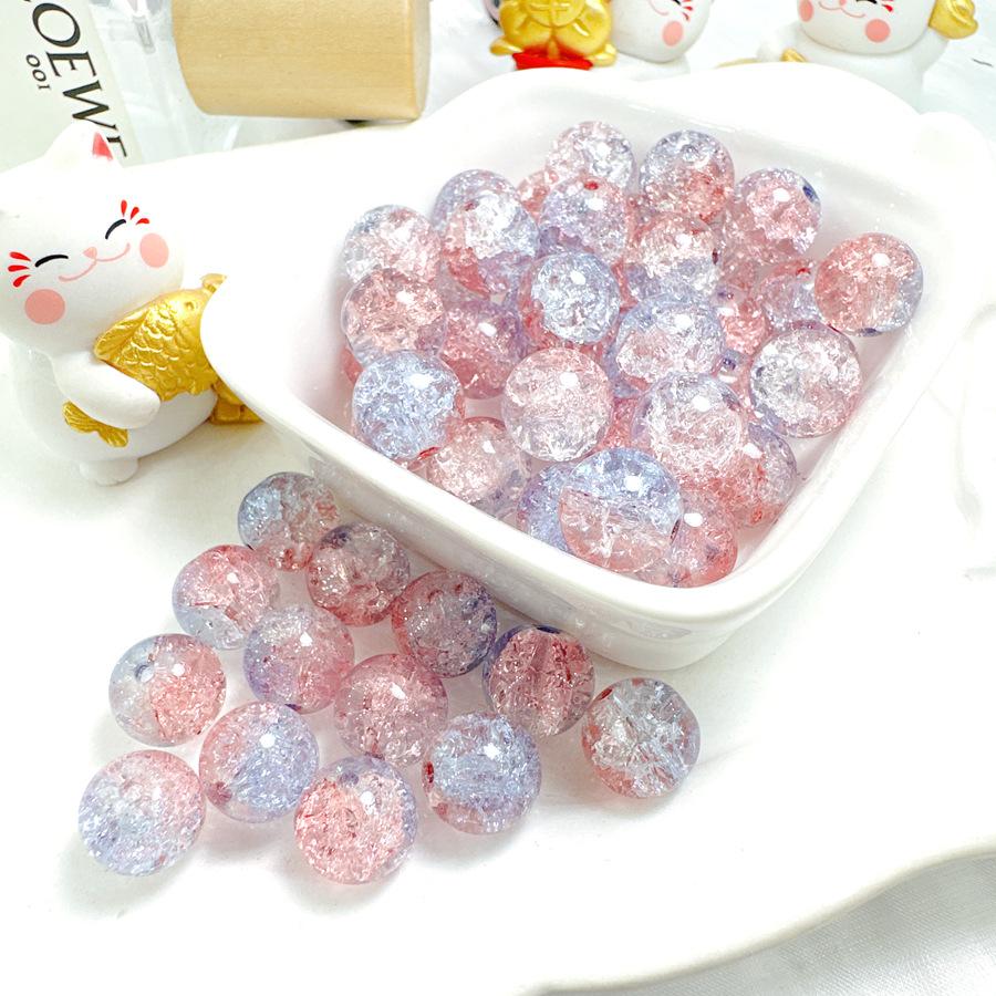 10mm Crackle Glass Round Beads, Loose Spacer Beads DIY Accessories for Bracelet Making 50pcs