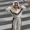 Completo Due Pezzi Casual Sportivo da Donna Felpa con Zip Pantaloni Lunghi Outfit Streetwear
