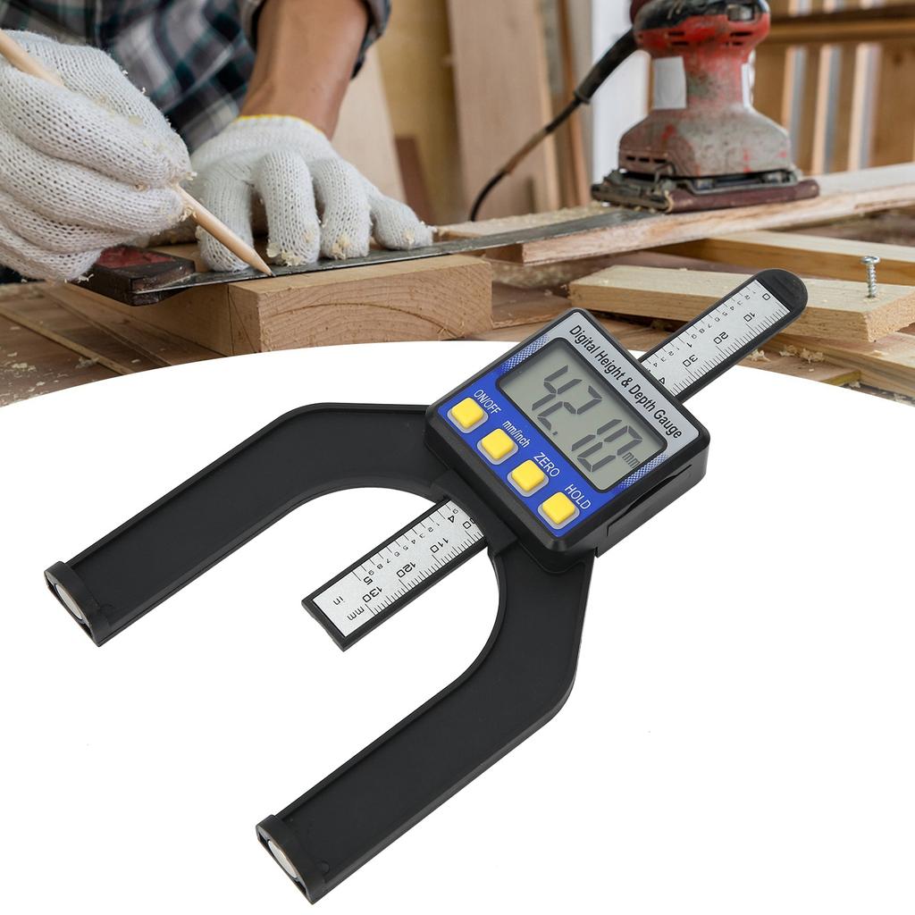 Electronic Height Depth Gauge Digital Display Woodworking Ruler Measure Tool 0‑80mm
