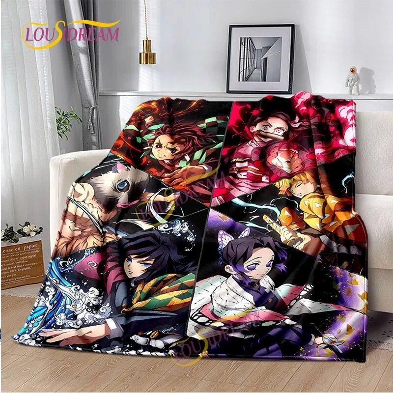

Одеяло из японской мультяшной серии для гостиной, кровати, дивана, путешествия, 3D одеяло «Убийца демонов», мультфильм, домашний офис, походный подарок 130 x 150 cm