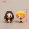 Japan  Anime Q Version Figurine Tanjiro Nezuko Zenitsu Inosuke Mini Collectible Toy Cute Cartoon Desk Decor Gift