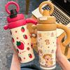 Big Mac thermos cup, large capacity water cup for women, new 2025 high-value ladies' straw office ice cup