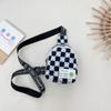 New children's bag boys fashion plaid messenger bag Internet celebrity mini smiley face breast bag girls casual change bag