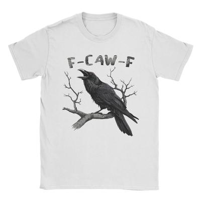 Amazing Black Crow F Caw F T-Shirt Men O Neck 100% Cotton T Shirts F-Caw-F Bird Short Sleeve Tees 6XL Clothing