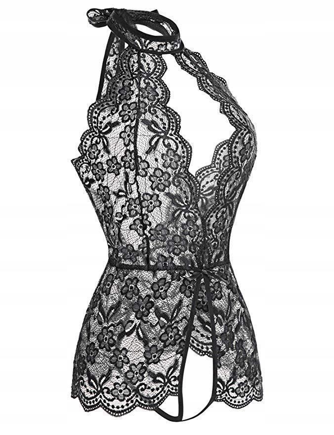Sexy Lingerie Set With Lace And Hole Bodystocking Pink S