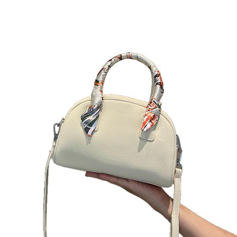 Small Niche Design Women's Handbag Hand-held Bowling Bag TOGO Top Layer Cowhide Leather Crossbody Commuting Shoulder