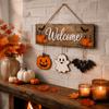 2D Plochá Dýně Duch Netopýr Dřevěná Deska Vintage Halloweenská Nástěnná Dveřní Závěsná Halloweenská Párty
