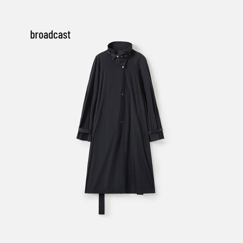 

Women s Stand-Collar Mid-Length Trench Coat