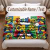 Game Controller Theme Soft Blanket Personalized Custom Name Text Print Warm Blanket Home Sofa Bedroom Decor