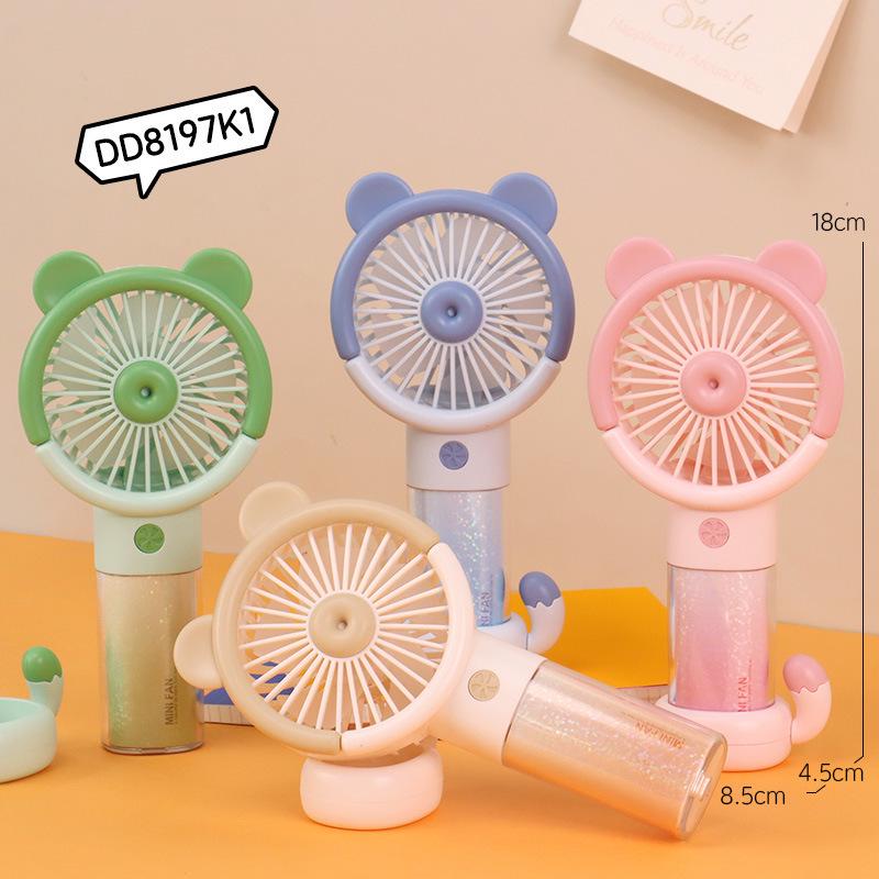 Children s USB Rechargeable Handheld Fan with Light - Quiet, Portable, High Wind Power Color Box Packaging + USB