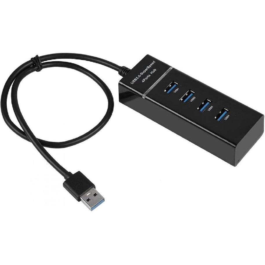 4 Port USB HUB, Charging Hub Adapter USB 3.0 with 3 Foot Extension Cable USB C Charging Port Converter Adapter Charging Dock Station Ultra Thin for