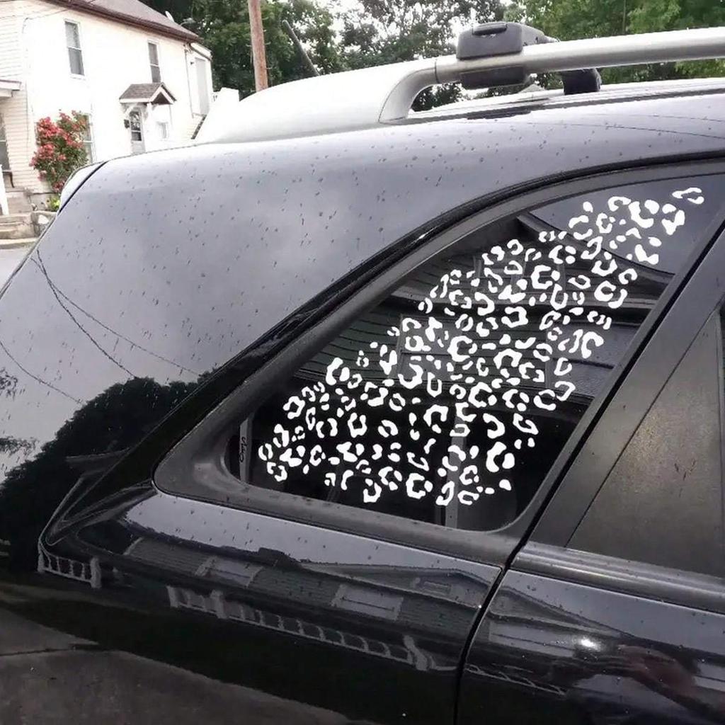Leopard Print Decal Car Leopard Print Sticker DIY Waterproof Decoration Auto Parts Rearview Mirror Window Vinyl Sticker Easy To Stick Mobile Phone