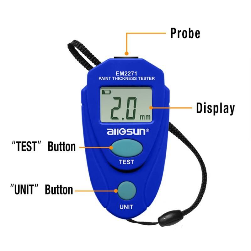 Mini Em2271 Coating Thickness Gauge Paint Tester Enamel Meter Tools Supplies