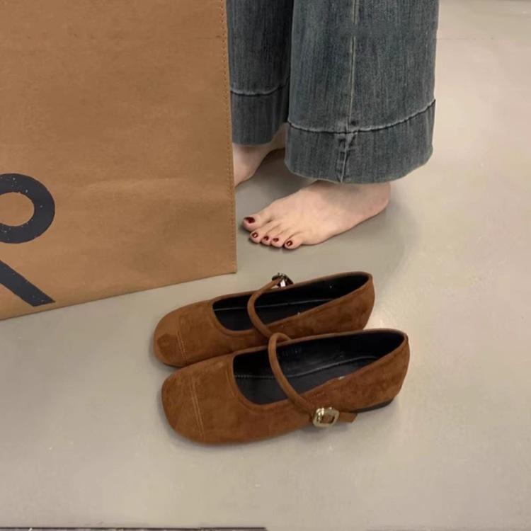 Sanft passender Rock Birkenstocks Frühjahr neue flache runde Mary-Jane-Schuhe Pendler-Temperament einzelne Schuhe