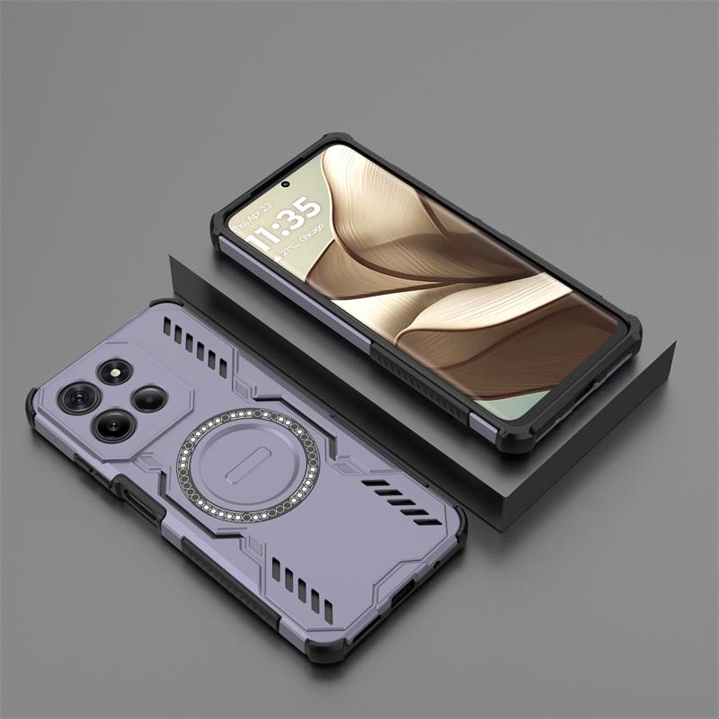 Für Motorola Moto G15 Hülle Für Moto G15 Stoßfest Magnetische Adsorption Kabelloses Laden Rückseite Für Moto G15 Hülle 6,72 Zoll