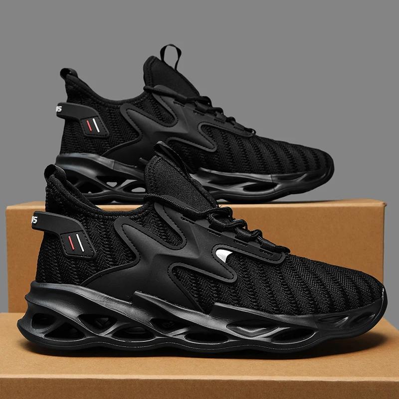 

ELUVA Men s Running Shoes Breathable Mesh Lightweight EVA Sole Comfortable Athletic Walking Shoes for Men Non Slip Sports Shoes 46 чорний