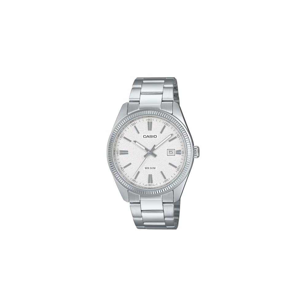 Casio MTP-1302DA-7AV Analog Quartz Men s Watch Silver Metal Band Textured Finish Dial