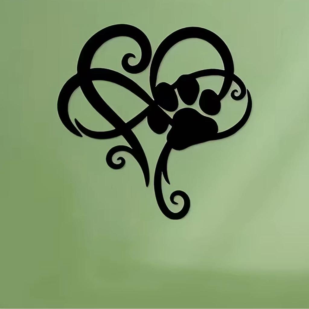 Dog Paw Print Metal Wall Art, Living Room Bedroom Hanging Decoration Wall Art, Indoor/outdoor Home Decoration
