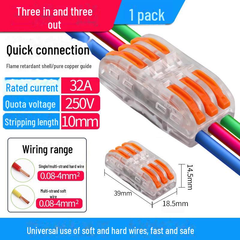 Terminal de conectare rapidă PCT SPL-12345: Conector electric multifuncțional cu 2 poziții pentru cabluri de calibru 4, 2 intrări, 2 ieșiri