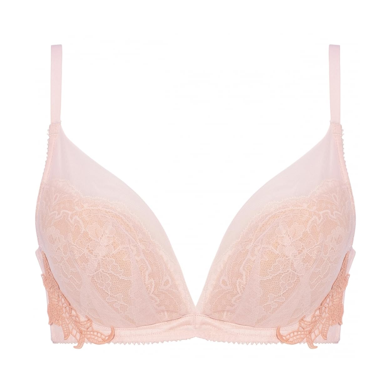 

AMOSTYLE Очаровательный Гламур Слимлайн Глубокий V Винтаж M019 Размер G65 Бюстгальтер, Вуаль, (розовый),