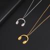 Cazador Mode Gitarre Anhänger Halskette für Damen Musiknote Akkordeon Trommel Kette Halskette Edelstahl Schmuck Geburtstagsgeschenk