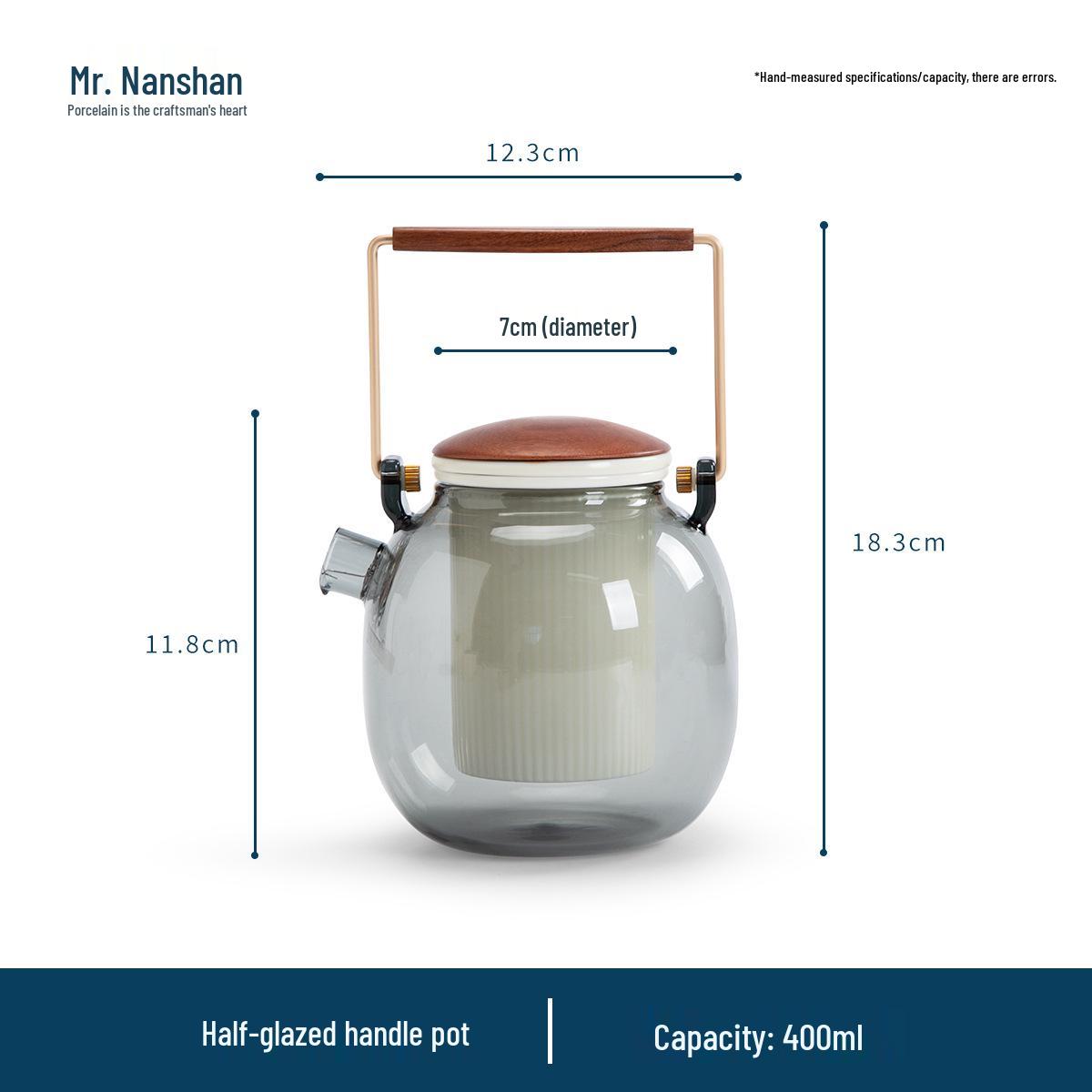 Nanshan Kung Fu Tea Set with Glass Teapot and Integrated Tray