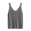 Women’s V-Neck Cashmere Camisole Sweater - Fitted, Sleeveless with Elegant Back Design for Autumn & Winter