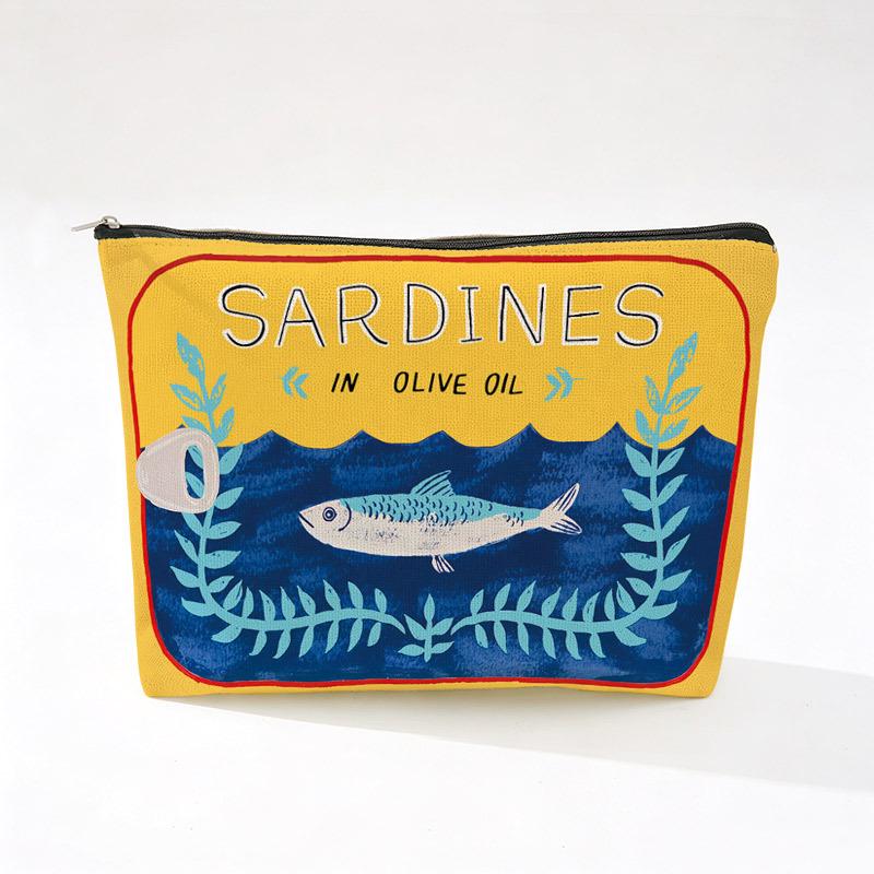 Bohemian Makeup Bag: Colorful Fish Print, Retro Style Cosmetic Travel Case