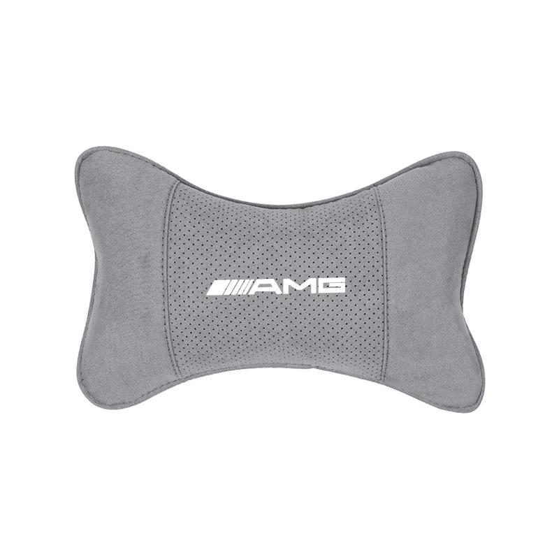 Suede Headrest Car Breathable Memory Foam Neck Pillow For Mercedes Benz AMG GLC W203 W206 W220 W205 W211 W212 W201 W210 W108 CLA PE3