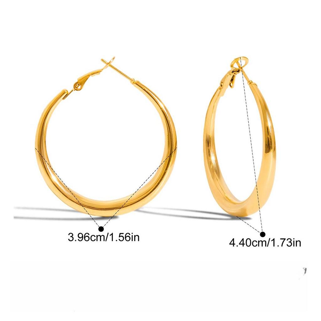 Yori Popular Stainless Steel Large Hoop Earrings for Unisex Men Women High Quality Versatile Jewelry Waterproof