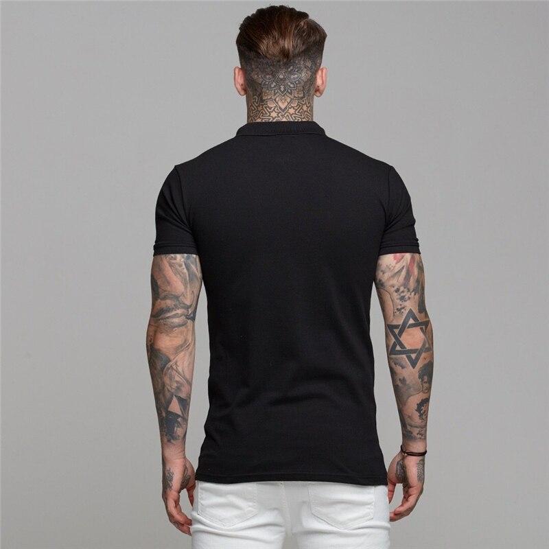 Muscleguys Polo slim in cotone da uomo con stampa zip stile europeo e americano alla moda con t-shirt slim fitness a maniche corte